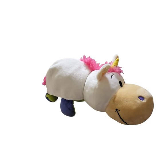 Flip A Zoo Unicorn Dragon Two In One Plush Animal 19" Stuffed Toy Reversible - Picture 4 of 16